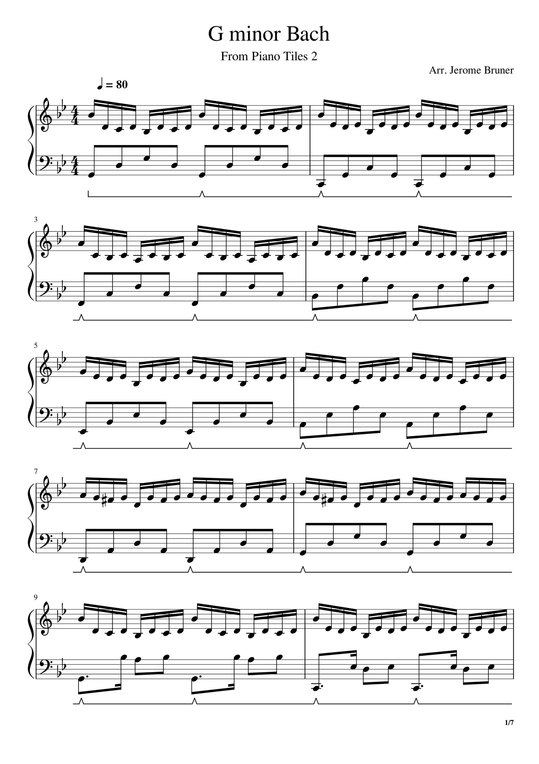 científico Ver a través de equipo Bach G Minor Piano Sheet Music - eSheetMusics.com
