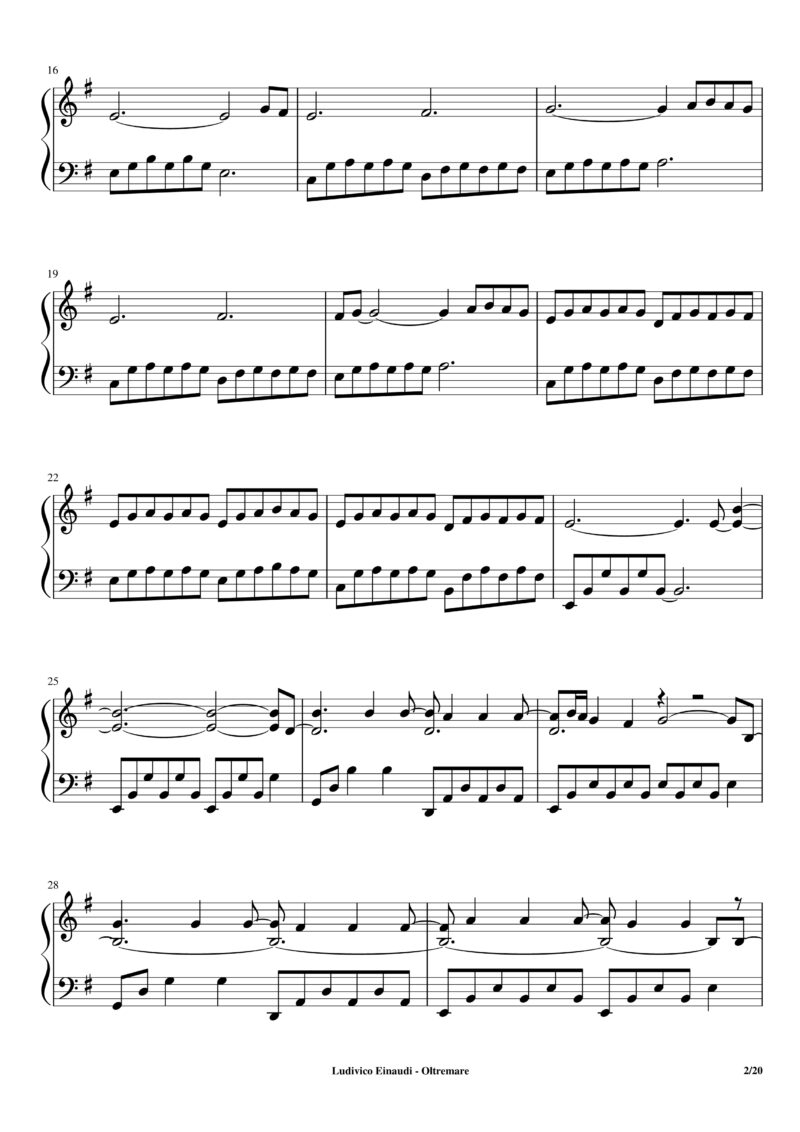 Ludovico Einaudi, Oltremare Piano Sheet Music - eSheetMusics.com