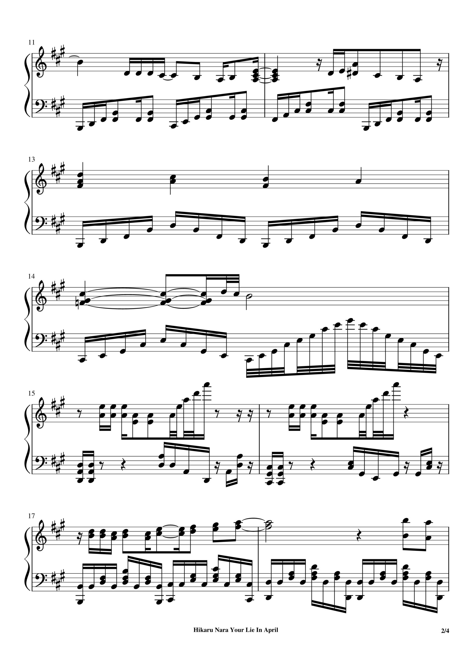 Hikaru Nara Sheet music for Piano (Solo)