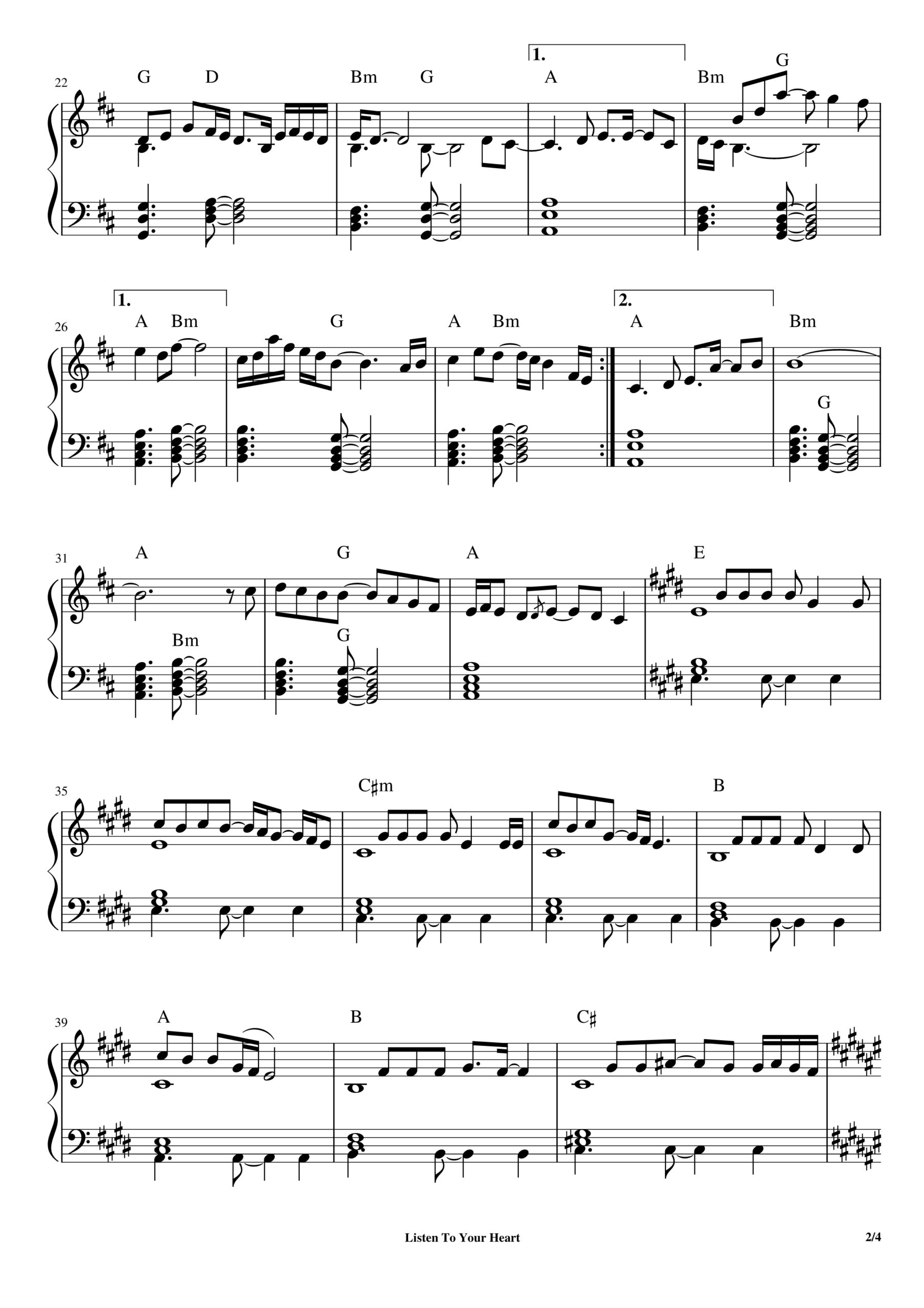 Piece of your heart Sheet music for Piano (Solo) Easy