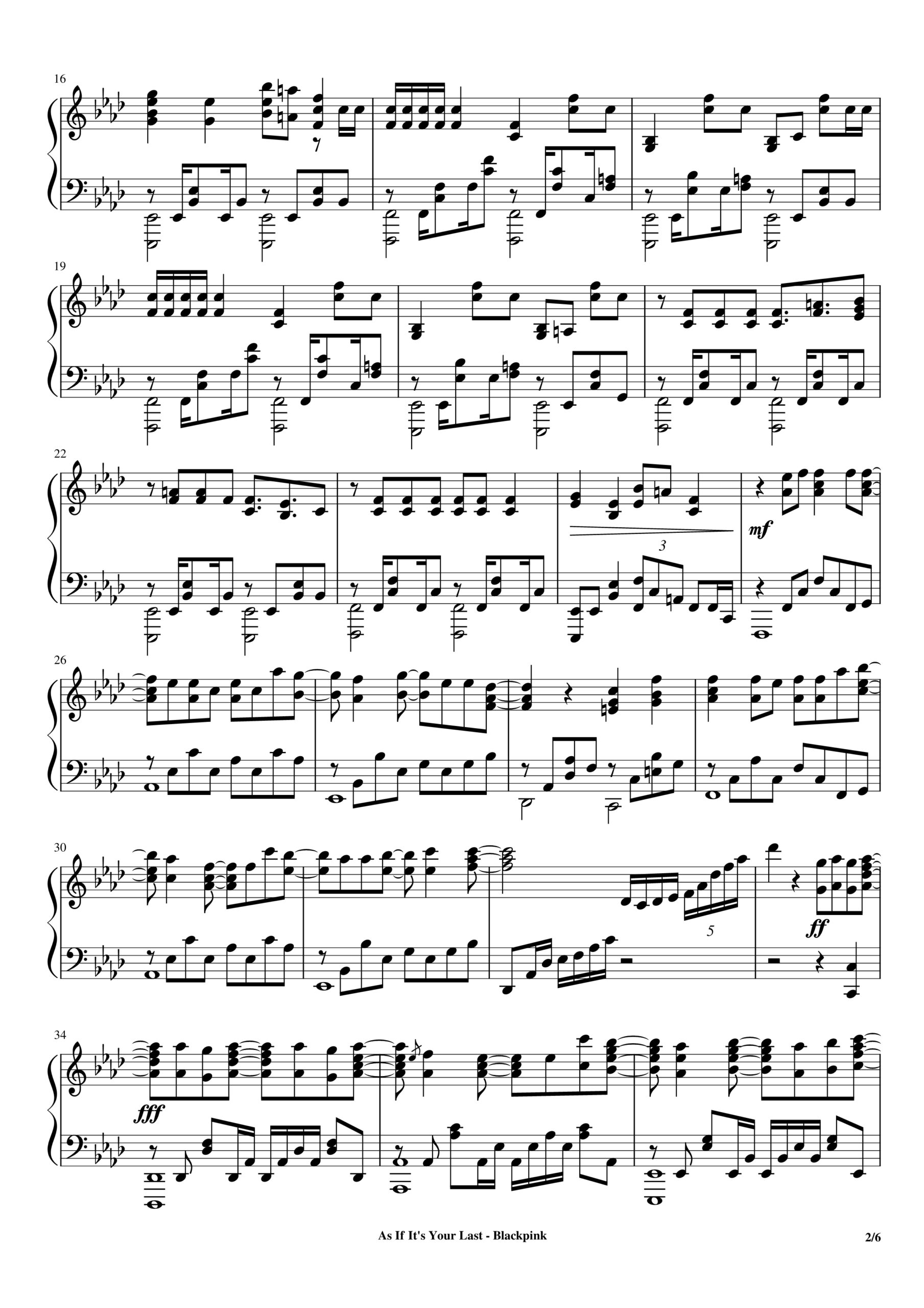 Blackpink, As If It's Your Last Piano Sheet Music Page 2