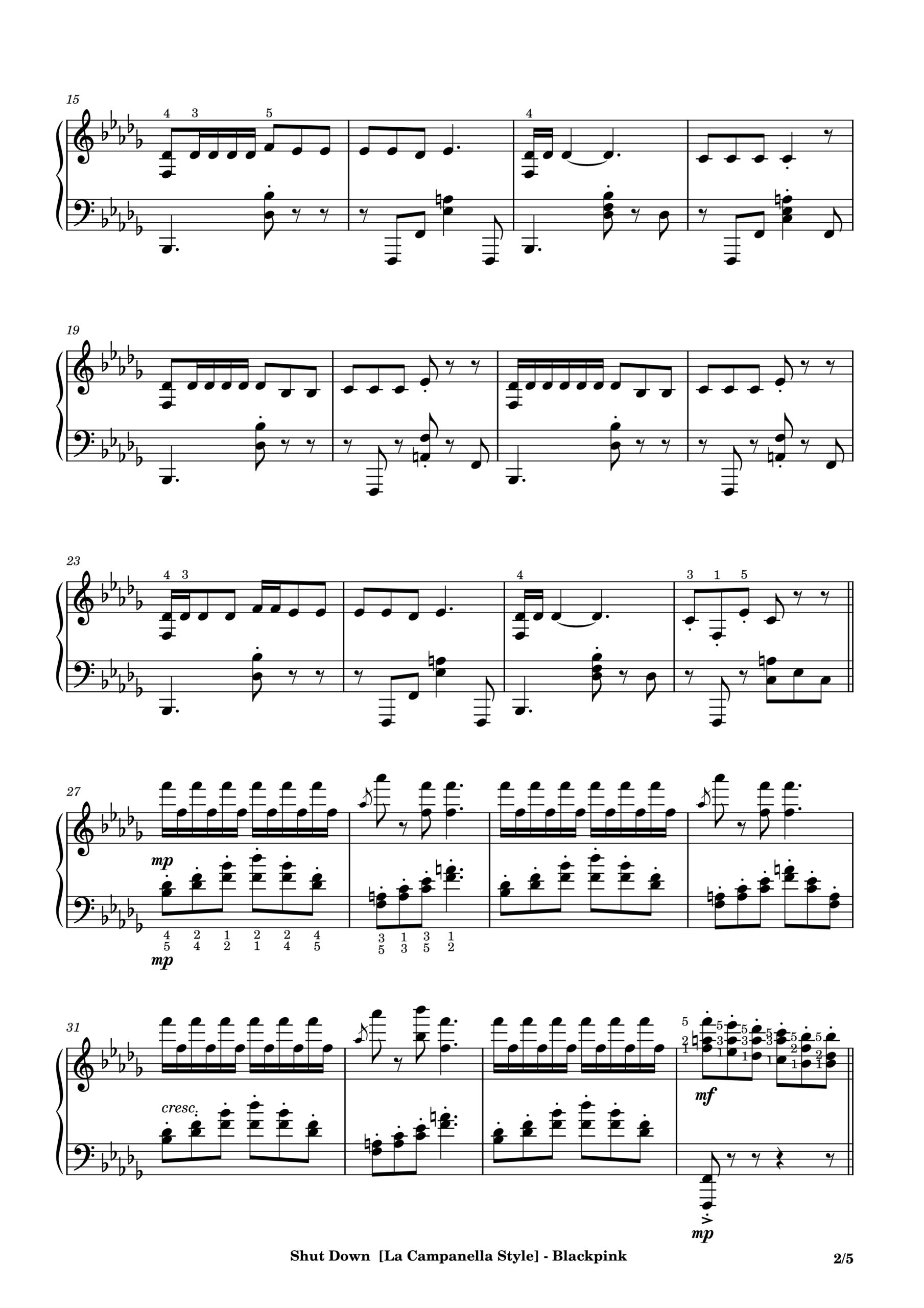 Blackpink, Shut Down La Campanella Style Piano Sheet Music Page 2