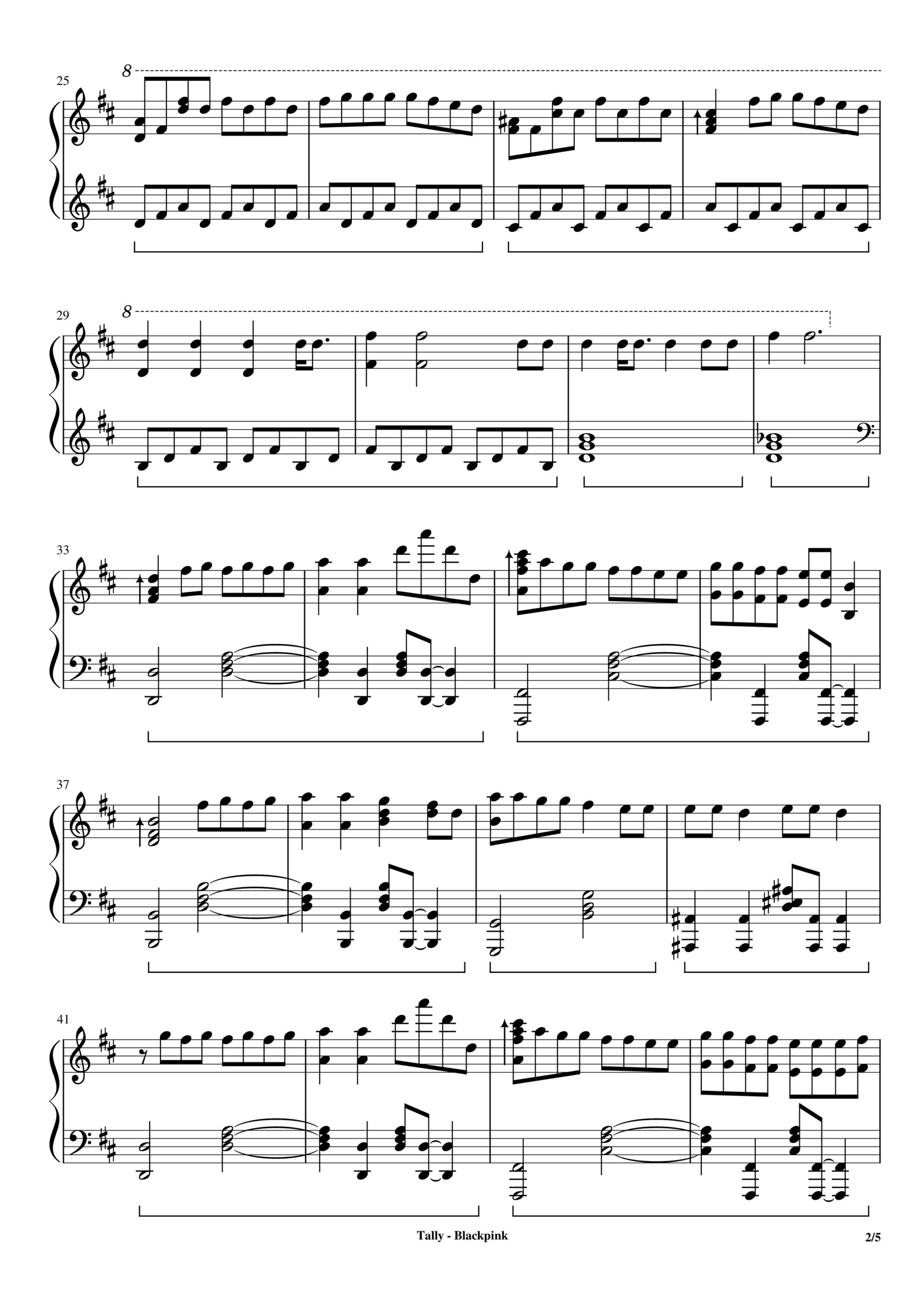 Blackpink, Tally Piano Sheet Music Page 2