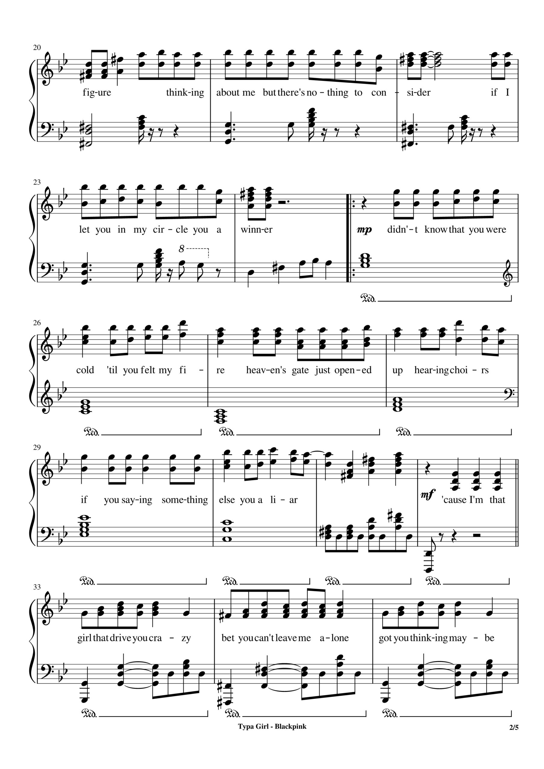 Blackpink, Typa Girl Piano Sheet Music Page 1