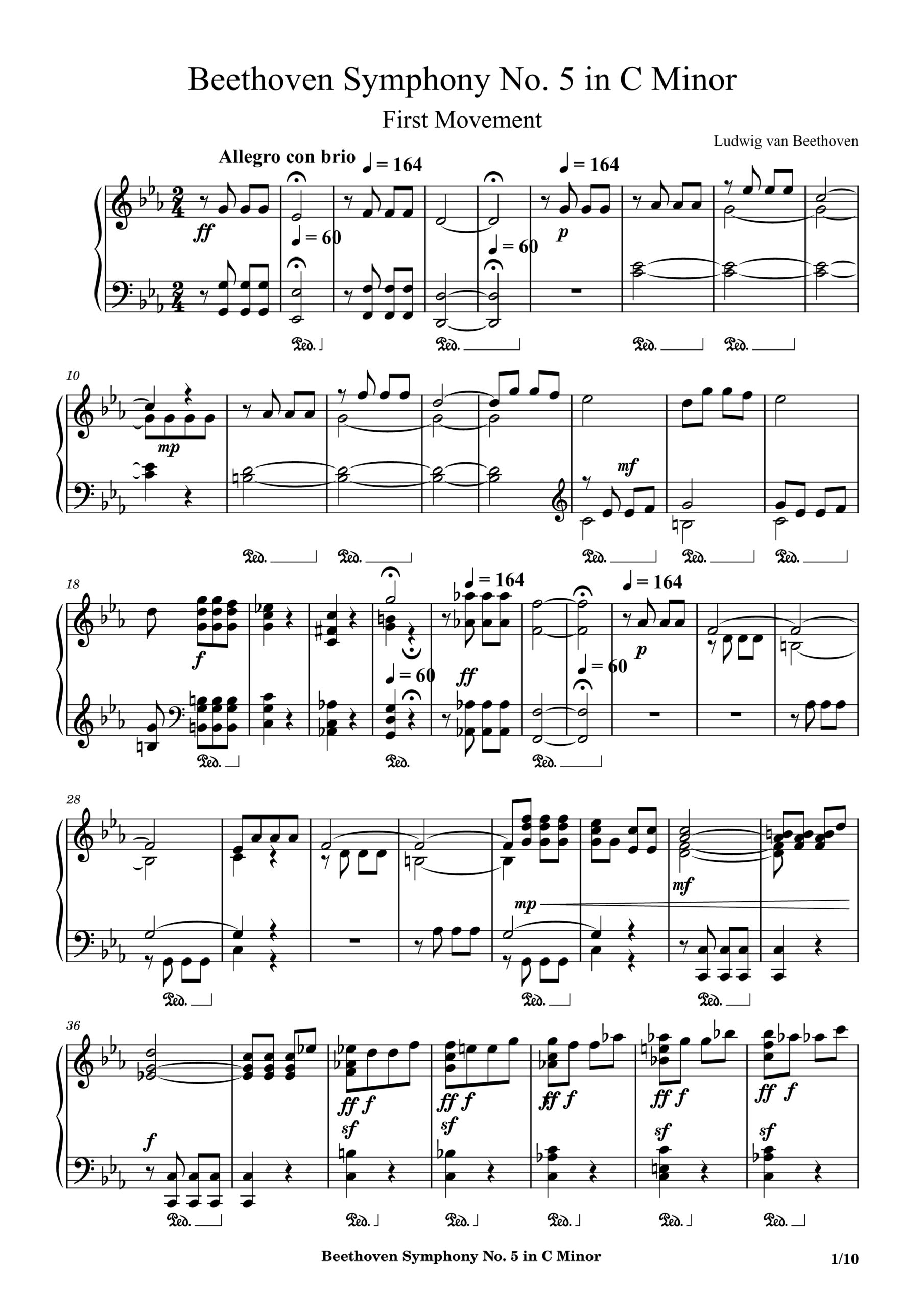Beethoven, Symphony No.5 in C Minor First Movement Page 1